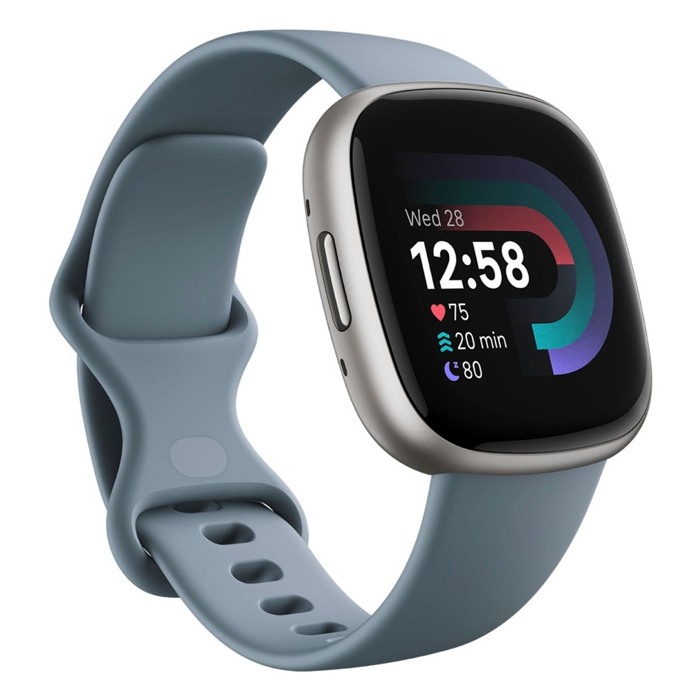Fitbit Versa 4 Smartwatch - Silver and Blue